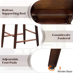 Cosetway Swivel Bar Chair Counter Height Stools Set Of 2 With Acacia Wood Frame Supporting Leg And