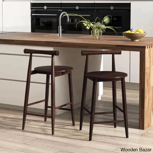 Cosetway Swivel Bar Chair Counter Height Stools Set Of 2 With Acacia Wood Frame Supporting Leg And