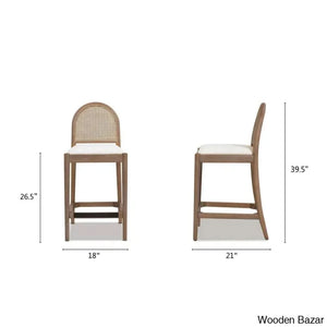 Cossettes Swivel Upholstered 26.5’’ Counter And Bar Stool With Solid Wood Frame (Set Of 2)
