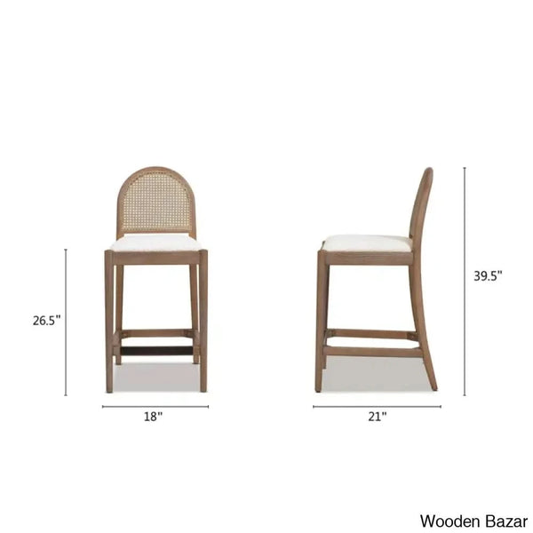 Cossettes Swivel Upholstered 26.5’’ Counter And Bar Stool With Solid Wood Frame (Set Of 2)