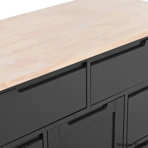 Crader Wood Kitchen Cart Trolley Cart Cabinet Kitchen Island With Storage