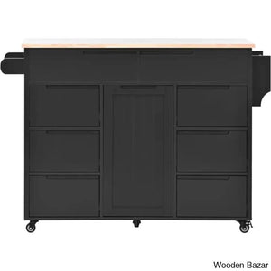 Crader Wood Kitchen Cart Trolley Cart Cabinet Kitchen Island With Storage