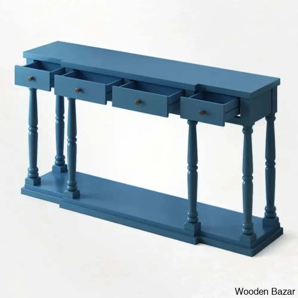 Sofa Table with Glass - Console Table