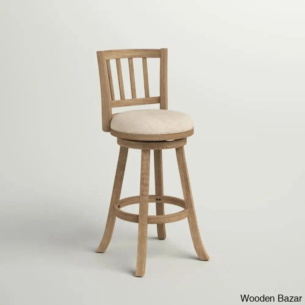 Cremilden Swivel Bar And Counter Stool Driftwood Wire-Brush Ivory / (24’’ Seat Height)