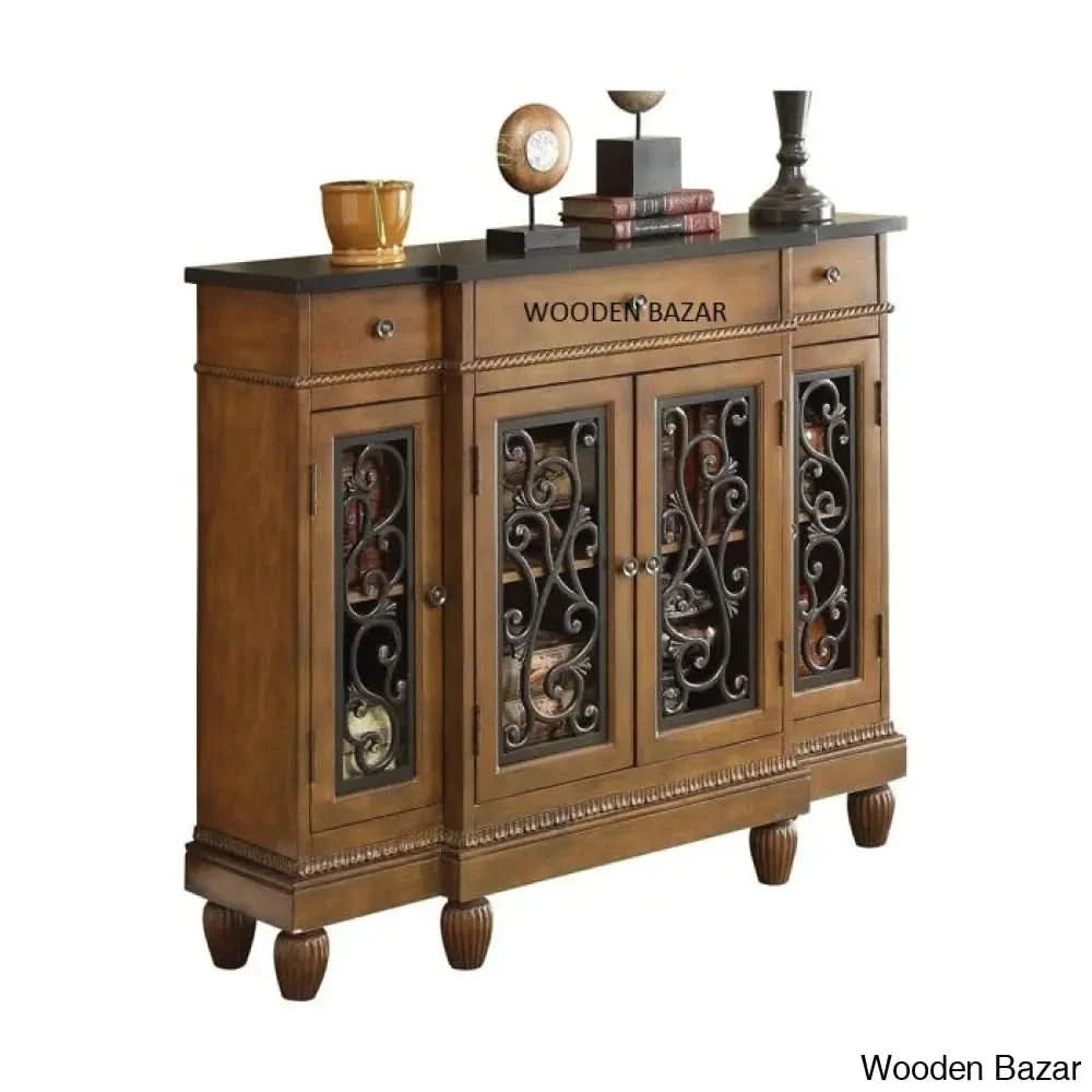 Carved Wood Accent Table - Console Table