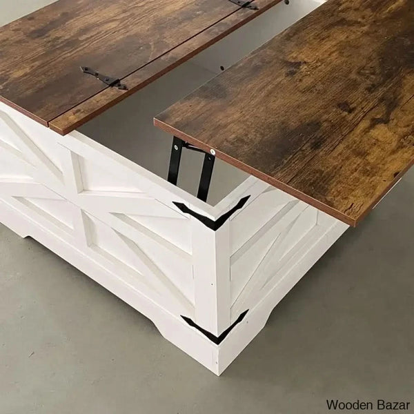 Dahlquisto Farmhouse Square Storage Coffee And Center Table With Hinged Lift Top