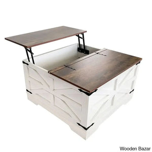 Dahlquisto Farmhouse Square Storage Coffee And Center Table With Hinged Lift Top