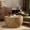 Daisyia Vintage Style Bucket Shaped Coffee And Center Table Natural