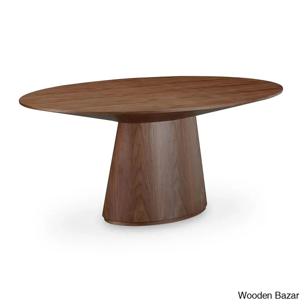 Dallin Oval Dining Table Timeless Design And Elegance Dark Brown Finish