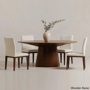 Dallin Oval Dining Table Timeless Design And Elegance Dark Brown Finish