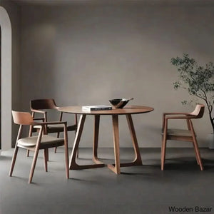Dana 4 Seater Solid Wood Sled Dining Set - Wooden Bazar 29.5’’H X 51.2’’L 51.2’’W