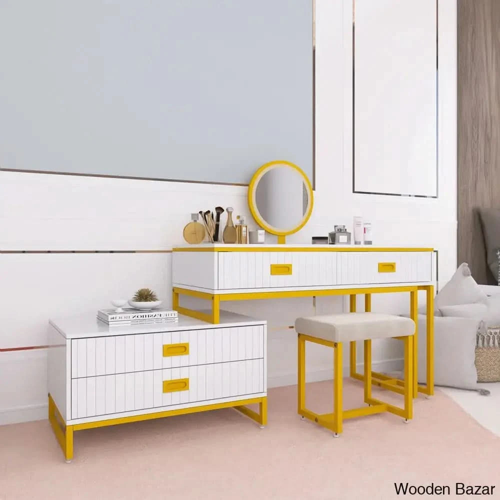 Daryll Vanity Dressing Table With Mirror And Stool