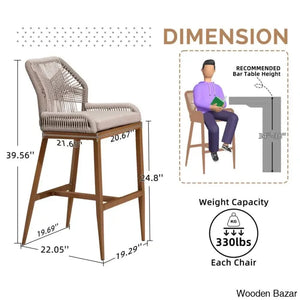 Davano Swivel Outdoor 24.8’’ Counter And Bar Stool (Set Of 2)