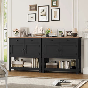 Latiasha 35.4" Console Table with Drawers and Cabinet  Wooden Bazar