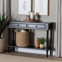 Laura Baxton Studio Malinda Classic Black Wood 2-Drawer Console Table  Wooden Bazar