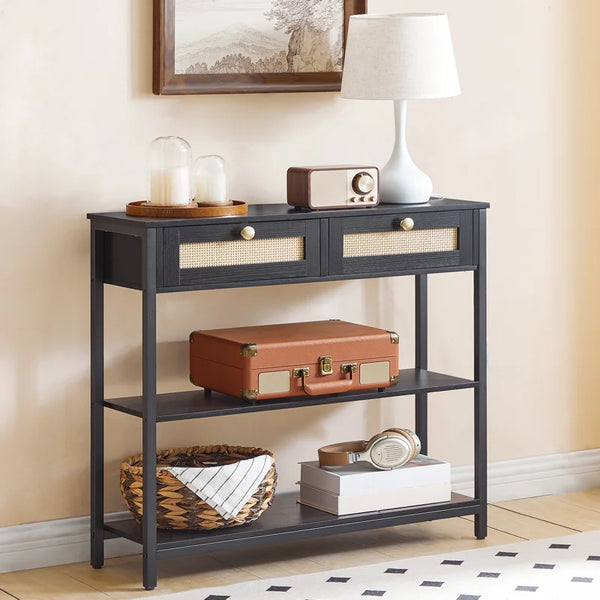 Console Table with 3 Drawers  Wooden Bazar
