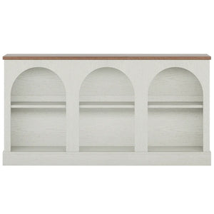Farmhouse Console Table with 3-Tier Storage  Wooden Bazar
