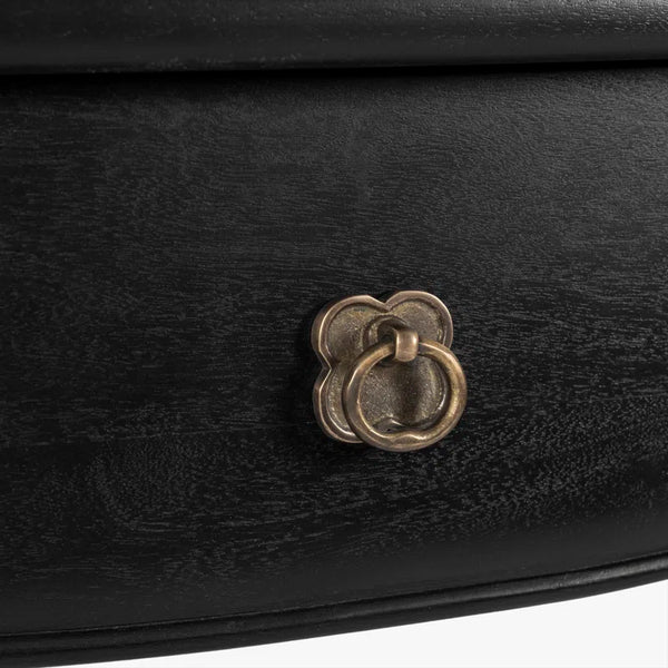 Isabel Spindle Solid Wood 2-Drawer Console Table with Brass Knobs  Wooden Bazar