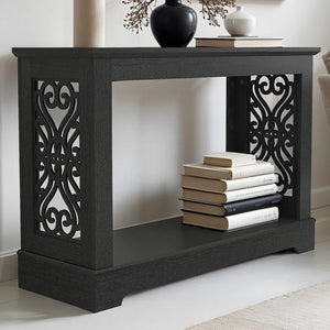Wood Console Table with Open Shelf  Wooden Bazar