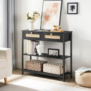 Console Table with 3 Drawers  Wooden Bazar