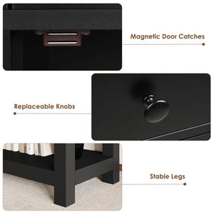 Latiasha 35.4" Console Table with Drawers and Cabinet  Wooden Bazar