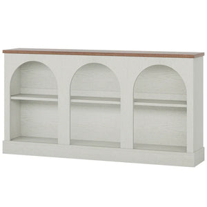 Farmhouse Console Table with 3-Tier Storage  Wooden Bazar