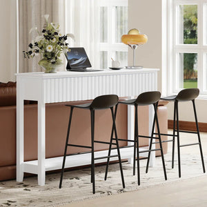 Valdemara 3-Drawer Console Table with Lower Shelf  Wooden Bazar
