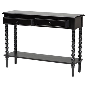 Laura Baxton Studio Malinda Classic Black Wood 2-Drawer Console Table  Wooden Bazar