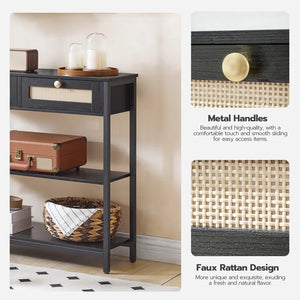 Console Table with 3 Drawers  Wooden Bazar