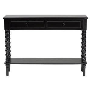 Laura Baxton Studio Malinda Classic Black Wood 2-Drawer Console Table  Wooden Bazar