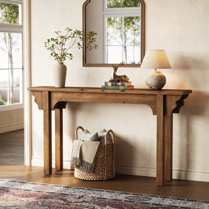 Mid-Century Modern Solid Wood Console Table  Wooden Bazar