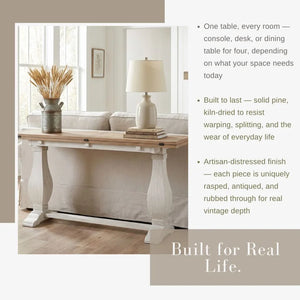 Sarcoline Solid Wood Flip-Top Sofa Console Table  Wooden Bazar