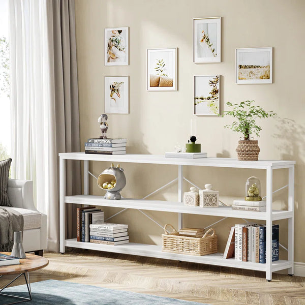 Manufactured Wood Top Console Table with Metal Frame  Wooden Bazar