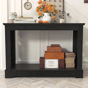 Wood Console Table with Open Shelf  Wooden Bazar