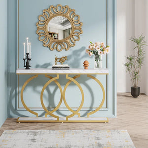 Korrion Narrow Console Table with Metal Base  Wooden Bazar