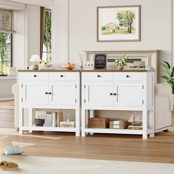 Latiasha 35.4" Console Table with Drawers and Cabinet  Wooden Bazar