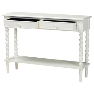 Laura Baxton Studio Malinda Classic Black Wood 2-Drawer Console Table  Wooden Bazar