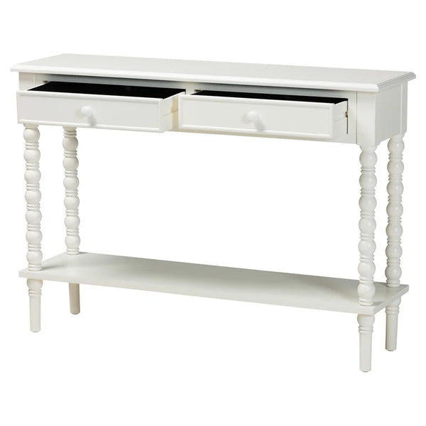 Laura Baxton Studio Malinda Classic Black Wood 2-Drawer Console Table  Wooden Bazar