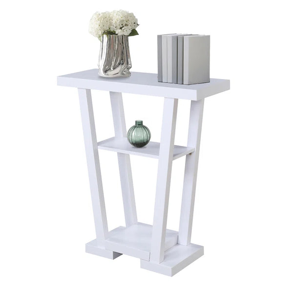 Console Table with Shelves  Wooden Bazar