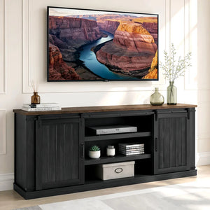 TV Stand & Media Console with Storage  Wooden Bazar