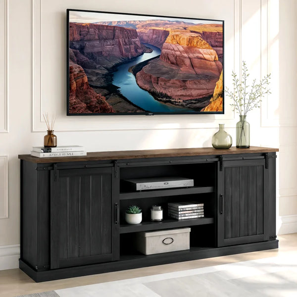TV Stand & Media Console with Storage  Wooden Bazar