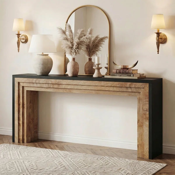 Long Console Table for Entryway  Wooden Bazar