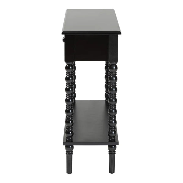 Laura Baxton Studio Malinda Classic Black Wood 2-Drawer Console Table  Wooden Bazar