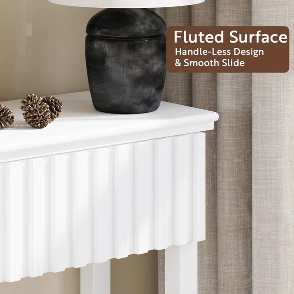 Valdemara 3-Drawer Console Table with Lower Shelf  Wooden Bazar