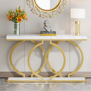 Korrion Narrow Console Table with Metal Base  Wooden Bazar