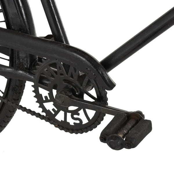 Metal Bike Bar Table with Live Edge Wood Top  Wooden Bazar