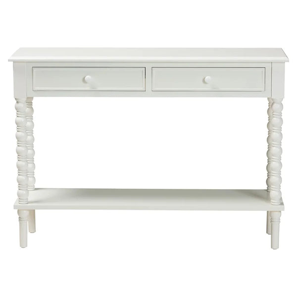 Laura Baxton Studio Malinda Classic Black Wood 2-Drawer Console Table  Wooden Bazar