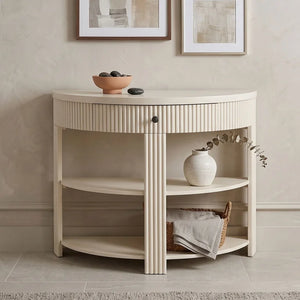 Console Table with Drawer & Shelves  Wooden Bazar