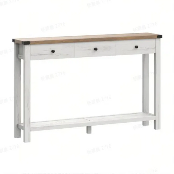 Sahai Traditional Console Table with 3 Drawers  Wooden Bazar