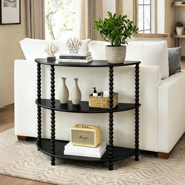 Tier Half-Moon Console Table – Vintage Entryway Table  Wooden Bazar